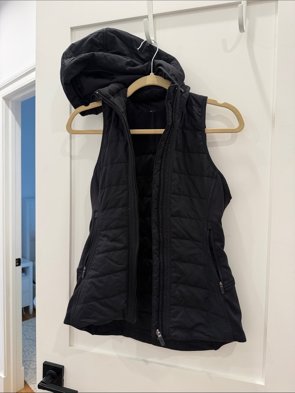 lululemon athletica Black Quilted Hooded Vest
